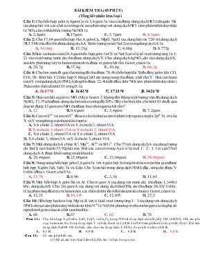 Bài kiểm tra (45 phút) (tổng kết phần kim loại) hóa 8